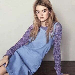 Rag & Bone Womens Pale Blue Suffolk Denim Chambray Apron Mini Dress Sz 0 FLAWED